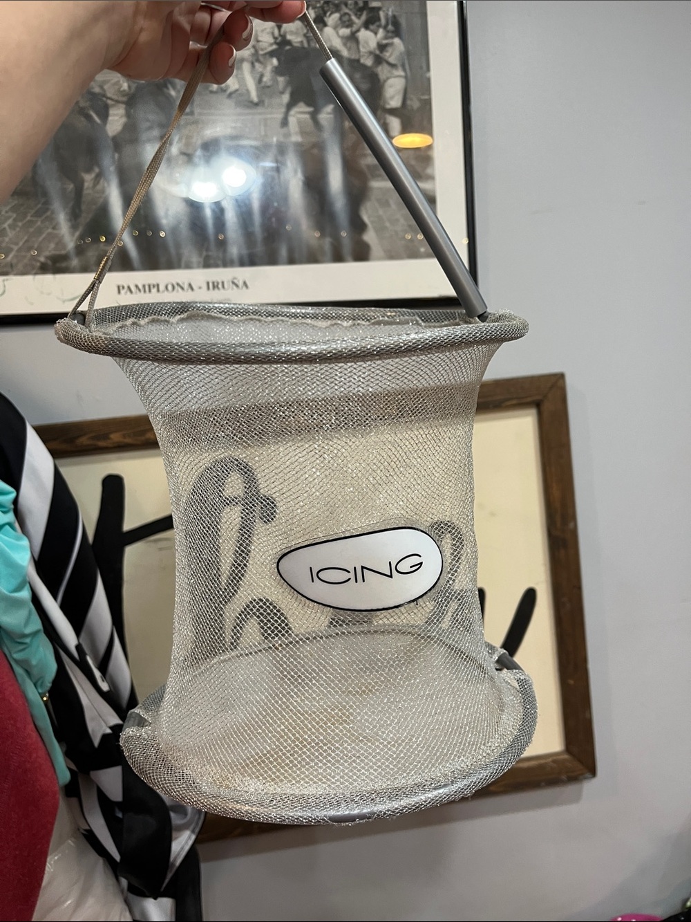 Icing Silver Mesh Hanging Jewelry Organizer